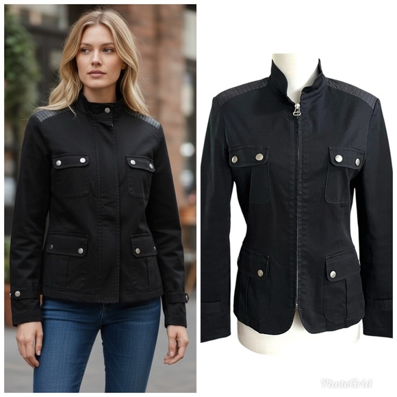 rag & bone Jackets & Blazers - Rag & Bone Utility Army Jacket size 4 Black Elbow Patch